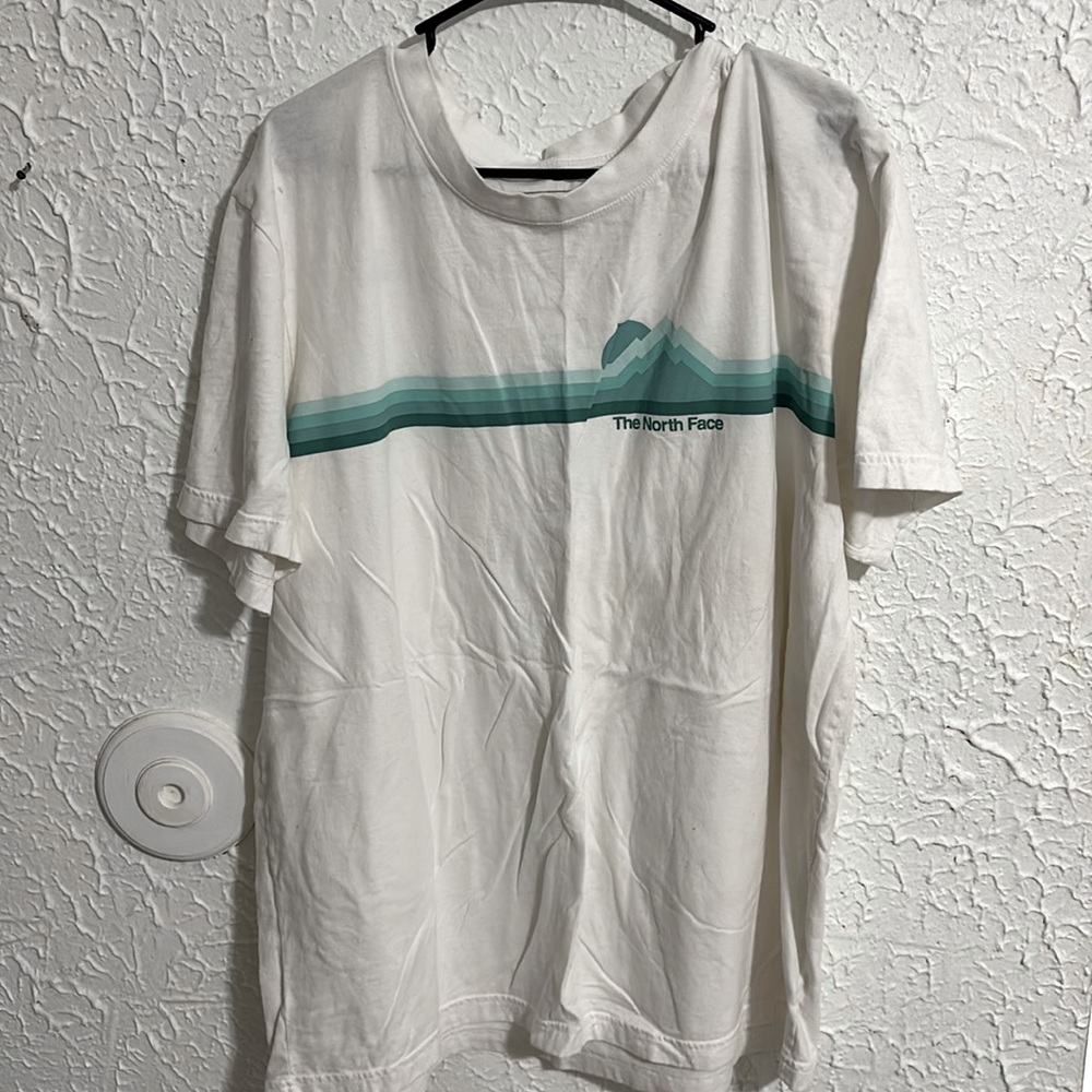Men’s North Face XXL White with Teal Logo